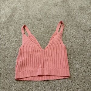 Aerie Pink Ribbed Crop Top